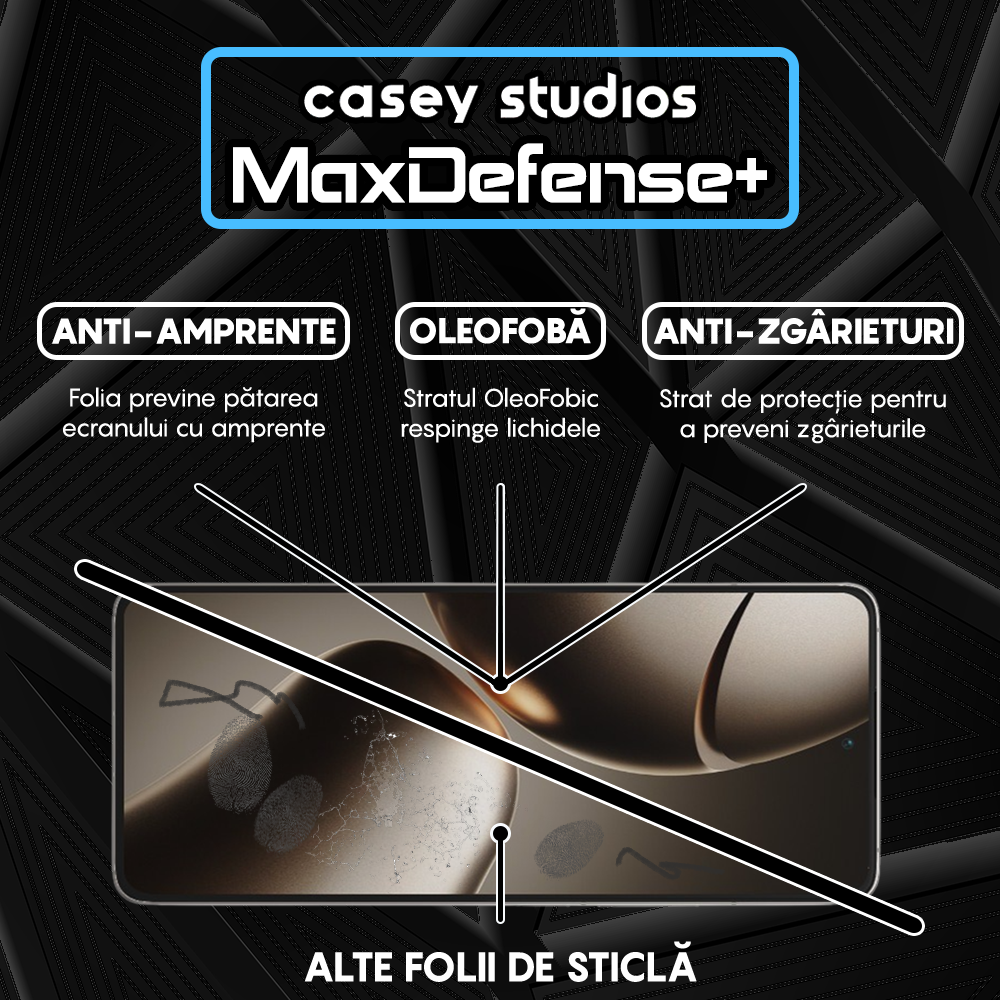 Folie Sticla MaxDefense+ - Xiaomi 14T Pro - Negru