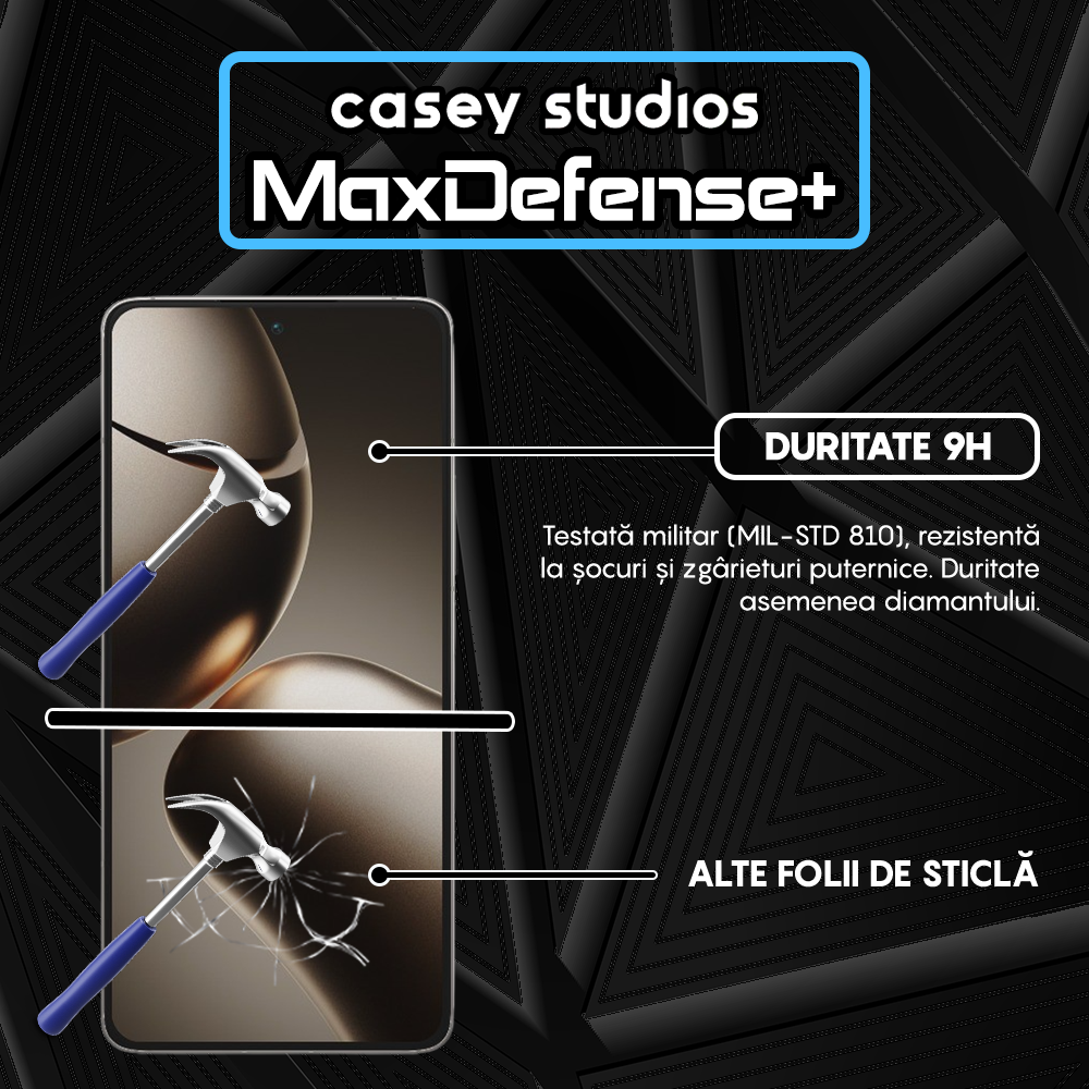 Folie Sticla MaxDefense+ - Xiaomi 14T Pro - Negru