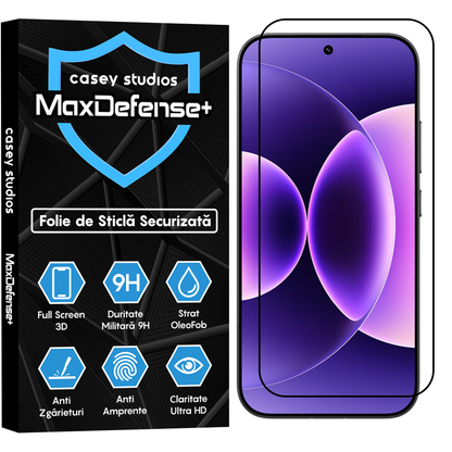 Folie Sticla MaxDefense+ - Xiaomi 17 - Negru