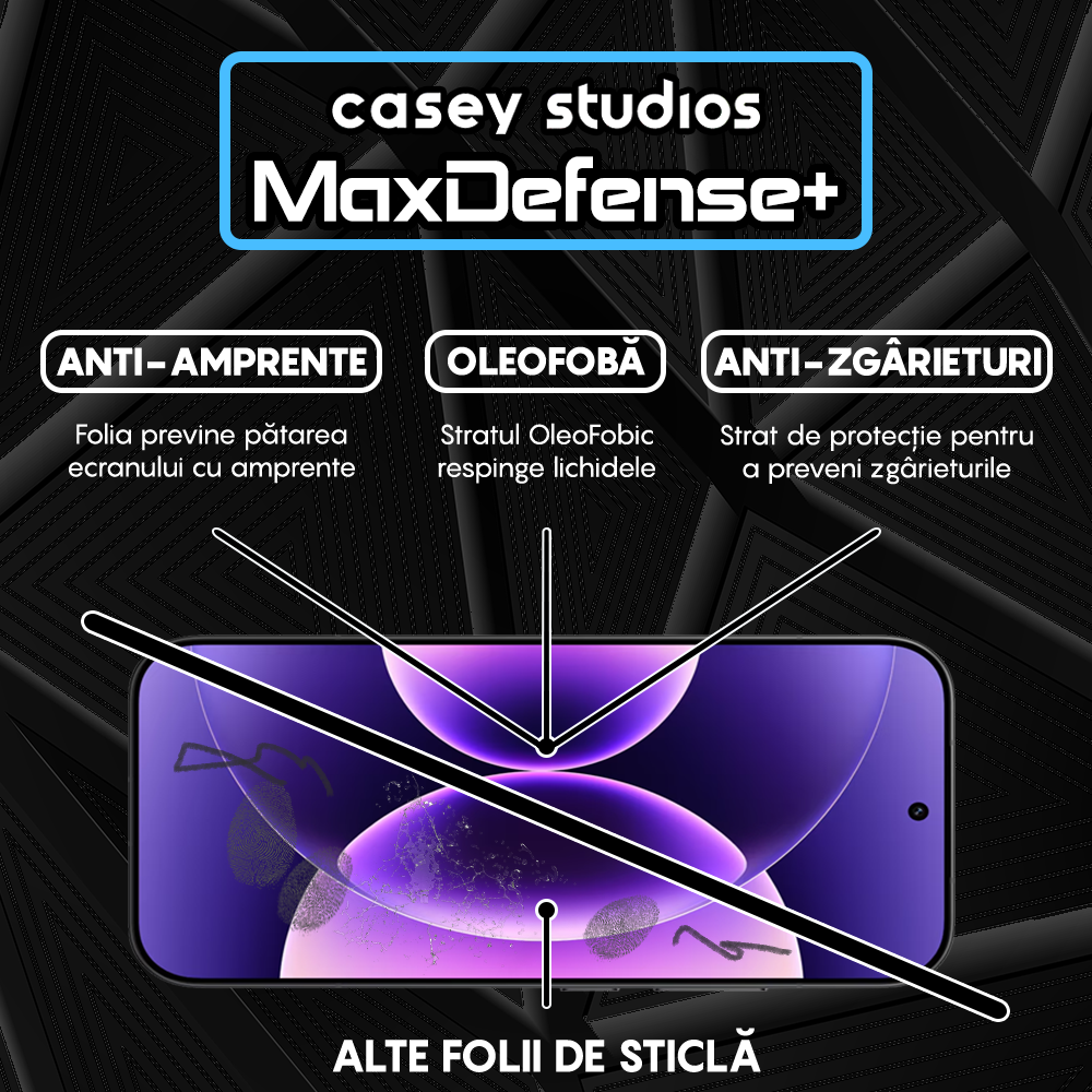 Folie Sticla MaxDefense+ - Xiaomi 17 - Negru
