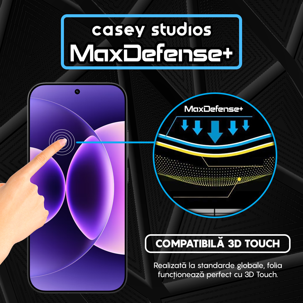 Folie Sticla MaxDefense+ - Xiaomi 17 - Negru