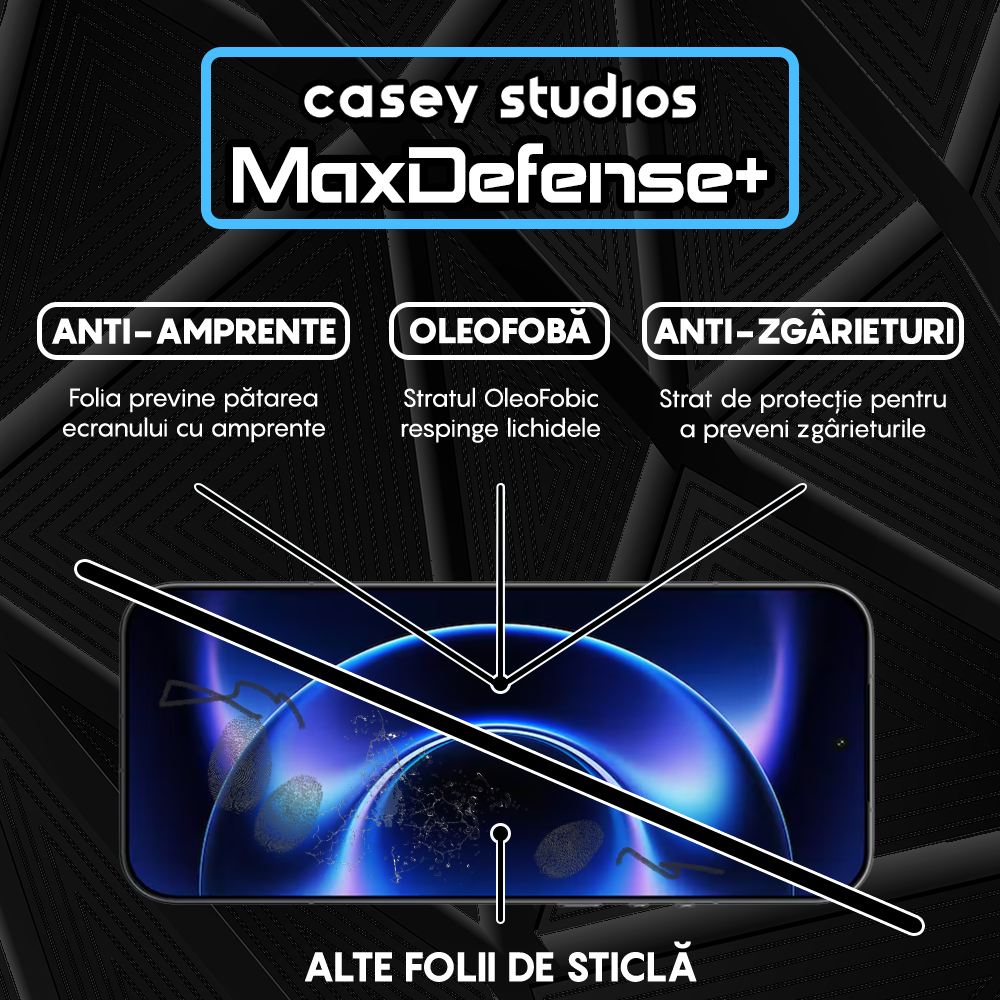 Folie Sticla MaxDefense+ - Xiaomi 17 Ultra - Negru