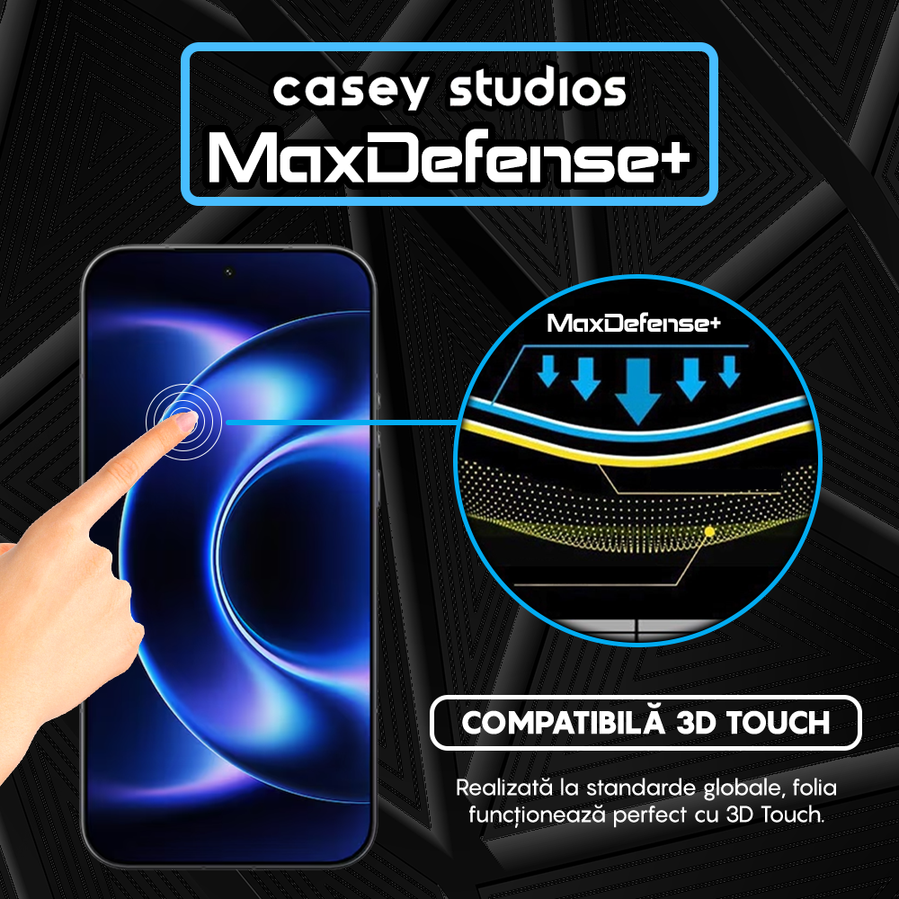 Folie Sticla MaxDefense+ - Xiaomi 17 Ultra - Negru