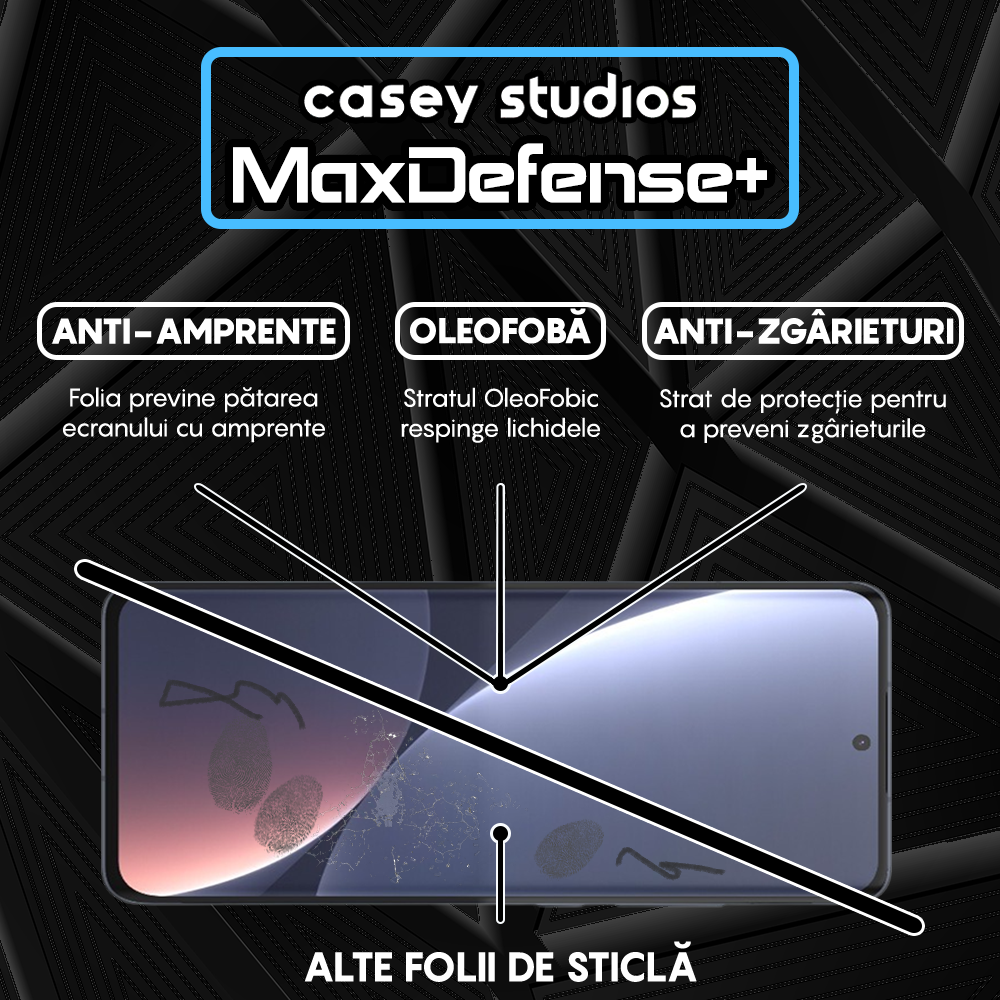 Folie Sticla MaxDefense+ - Xiaomi 12/12X - Negru