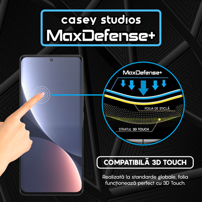 Folie Sticla MaxDefense+ - Xiaomi 12 Pro - Negru