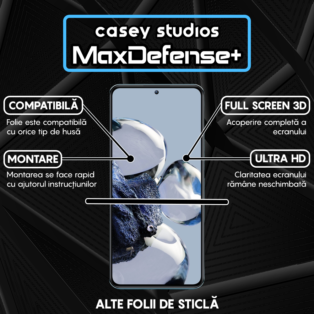 MaxDefense+ Glass Film - Xiaomi 12T/Xiaomi 12T Pro - Black