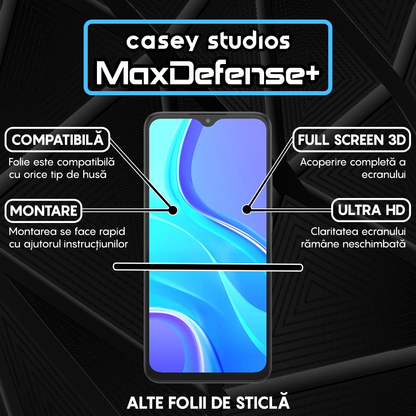 MaxDefense+ Tempered Glass - Xiaomi Redmi 9 - Black