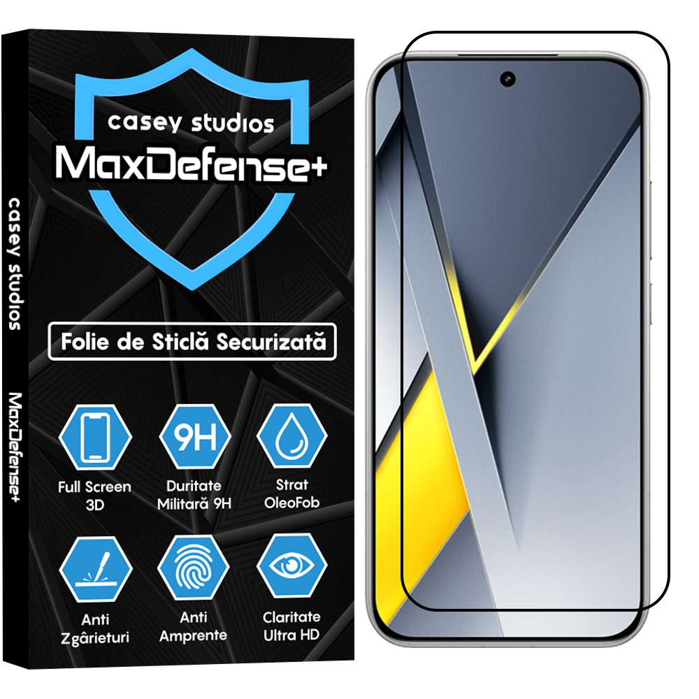 Folie Sticla MaxDefense+ - POCO F8 Pro - Negru
