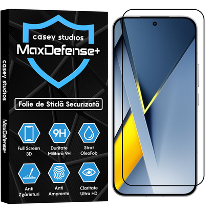 Folie Sticla MaxDefense+ - POCO F8 Ultra - Negru