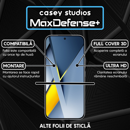 Folie Sticla MaxDefense+ - POCO F8 Ultra - Negru