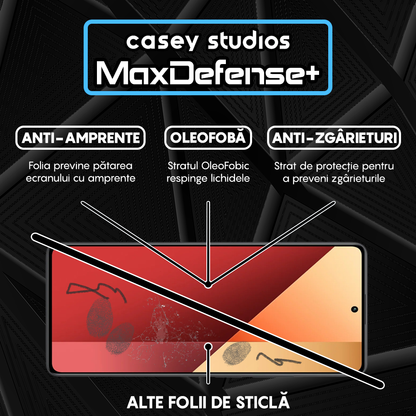 MaxDefense+ Tempered Glass Screen Protector - Xiaomi Poco X6 Neo/Redmi Note 13 Pro/Turbo 3 - Black