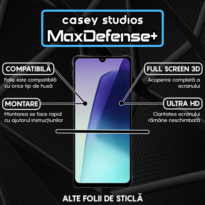 Folie Sticla MaxDefense+ - Xiaomi Redmi 14R - Negru