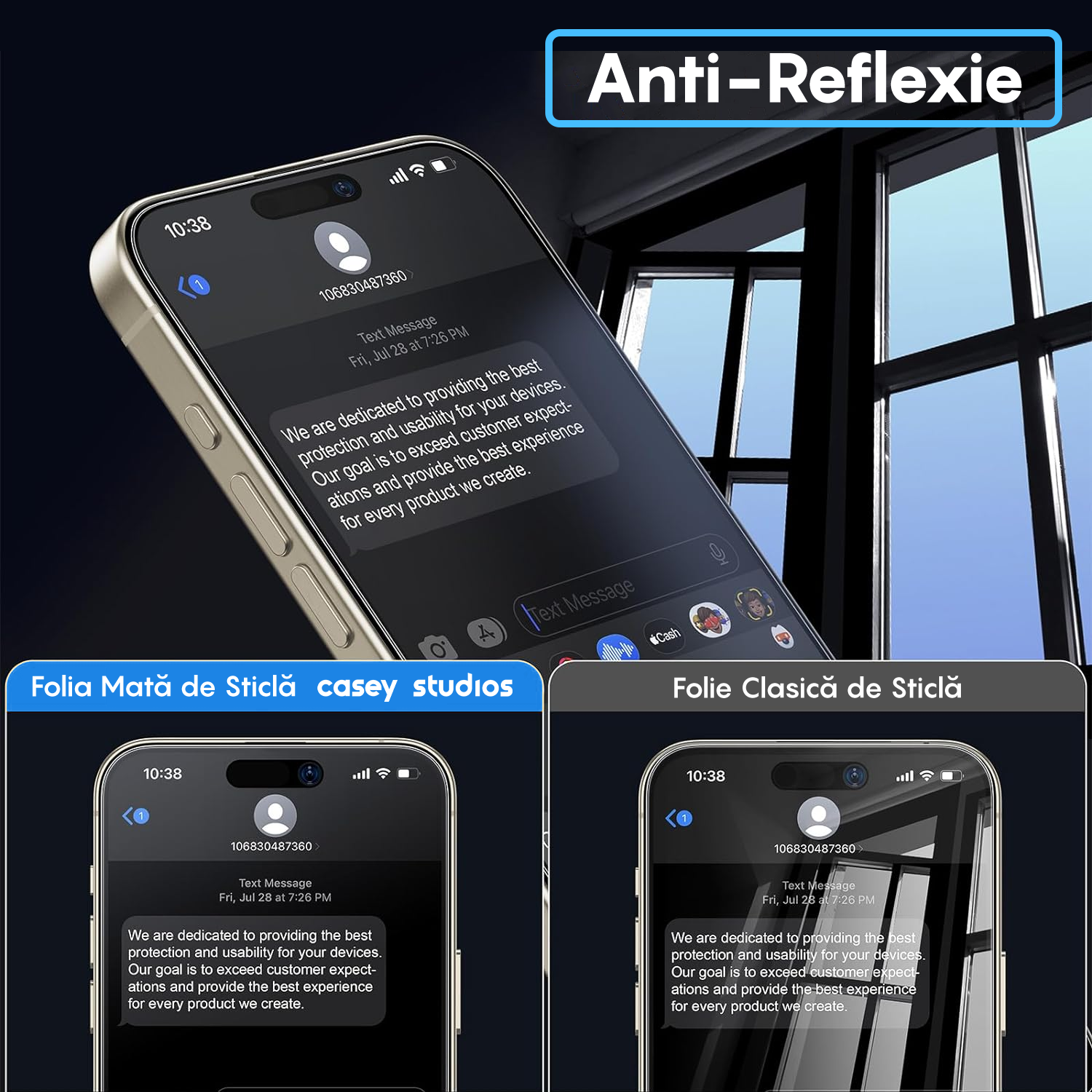 Folie Sticla MaxDefense+ - iPhone 14 Pro - Matte