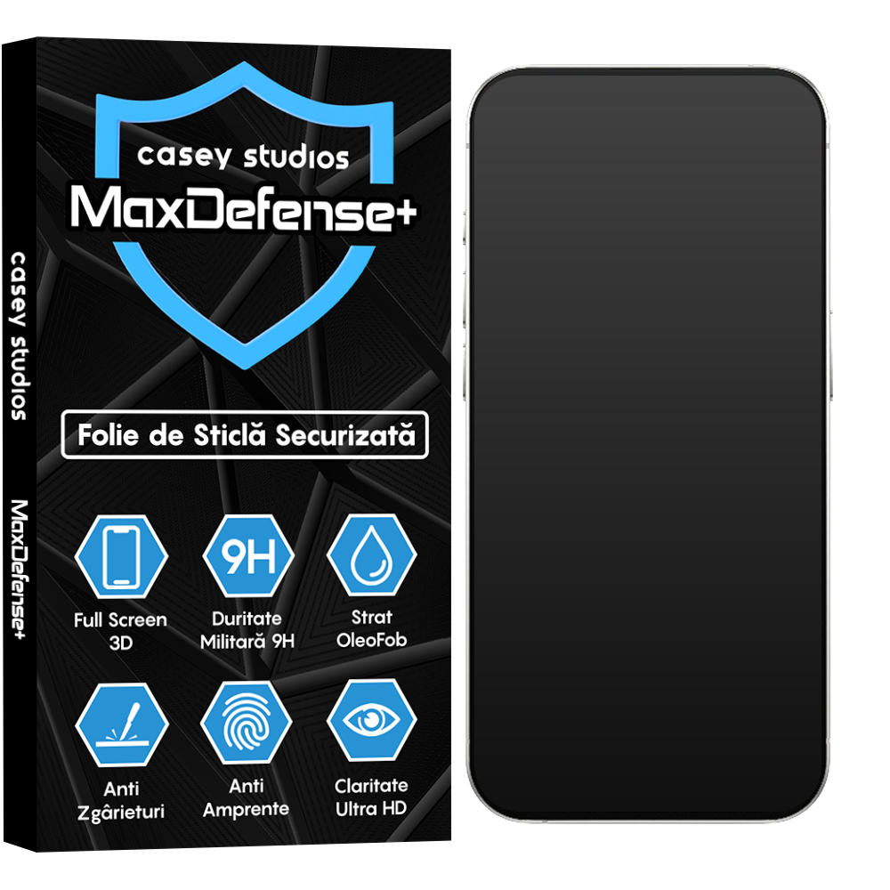 Folie Sticla MaxDefense+ - iPhone 15 Pro - Matte