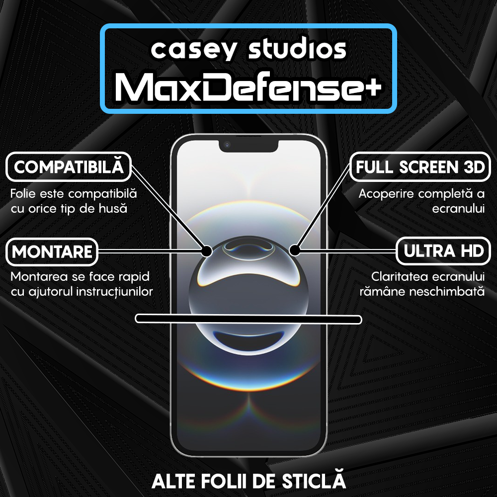 Folie Sticla MaxDefense+ - iPhone 16e - Matte
