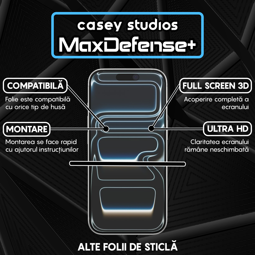 Folie Sticla MaxDefense+ - iPhone 17 Pro - Matte