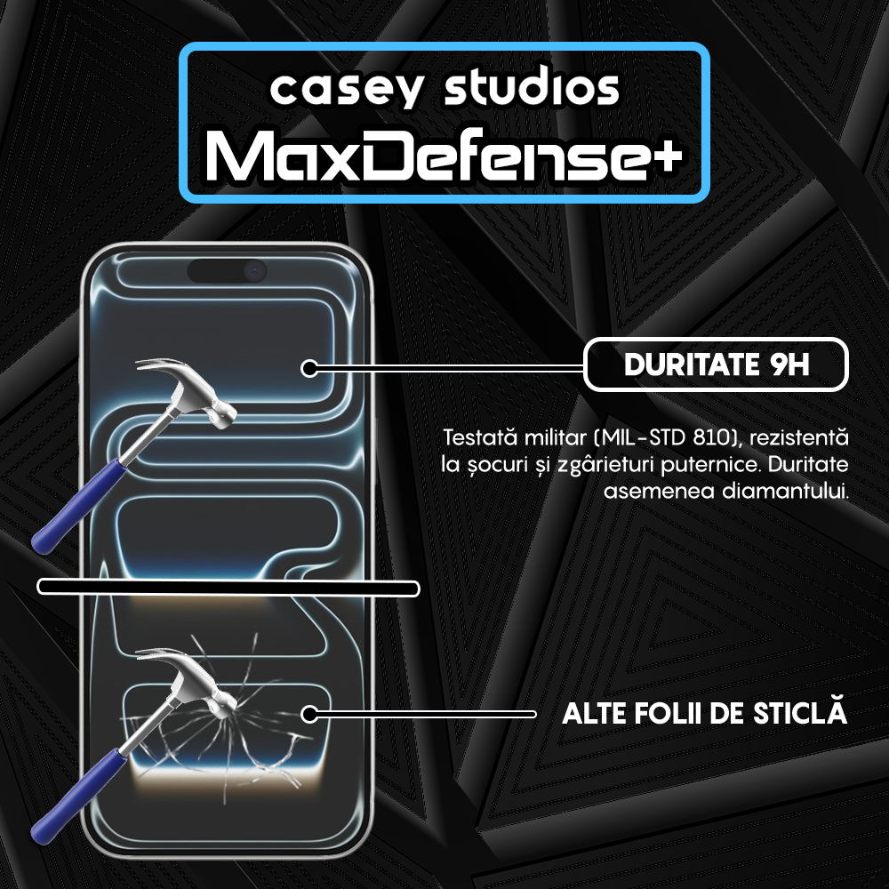Folie Sticla MaxDefense+ - iPhone 17 Pro Max - Matte