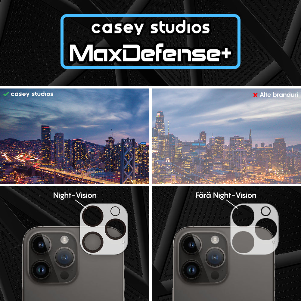Set 2x Folie Camera MaxDefense+ - iPhone 16 Pro Max/16 Pro - Clear