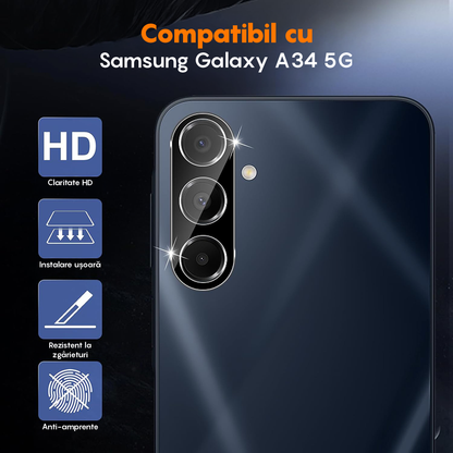 Set 2x Folie Camera MaxDefense+ - Samsung Galaxy A34 5G - Clear