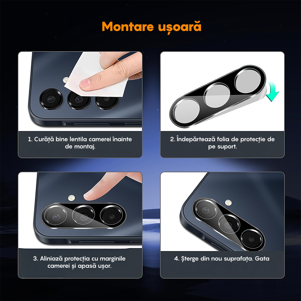 Set 2x Folie Camera MaxDefense+ - Samsung Galaxy A55 - Clear