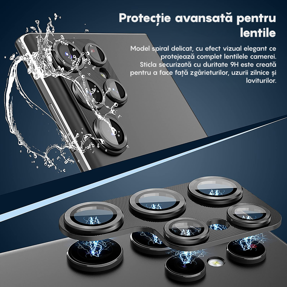 Set 2x Folie Camera MaxDefense+ - Samsung Galaxy S23 Ultra- Clear