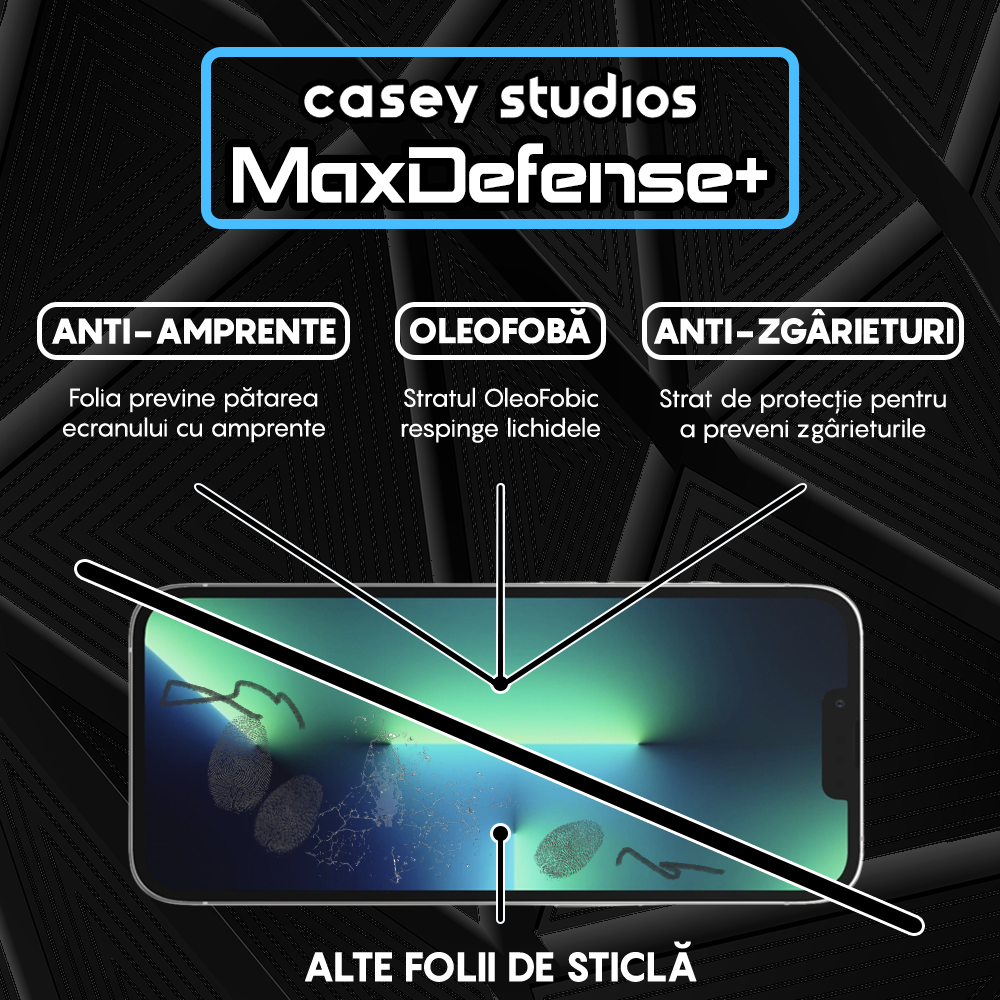 Folie Sticla MaxDefense+ - iPhone 13/13 Pro - Privacy