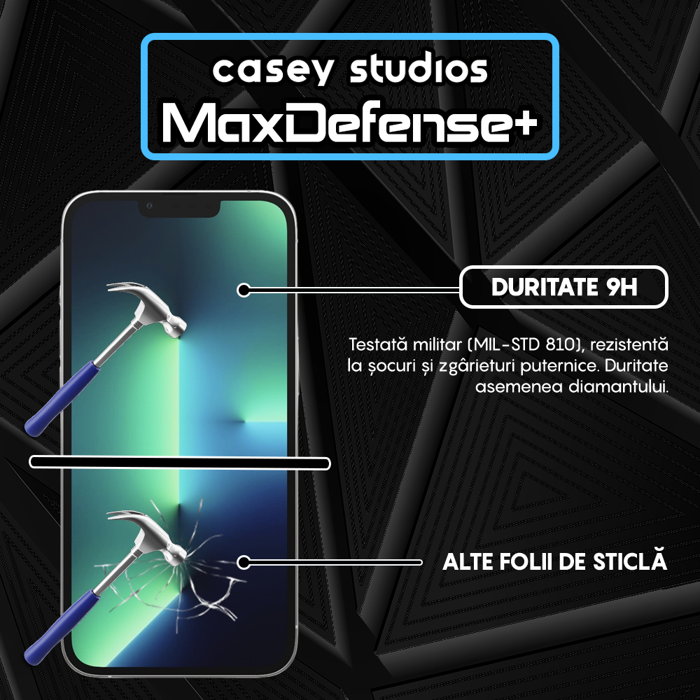 Folie Sticla MaxDefense+ - iPhone 13/13 Pro - Privacy
