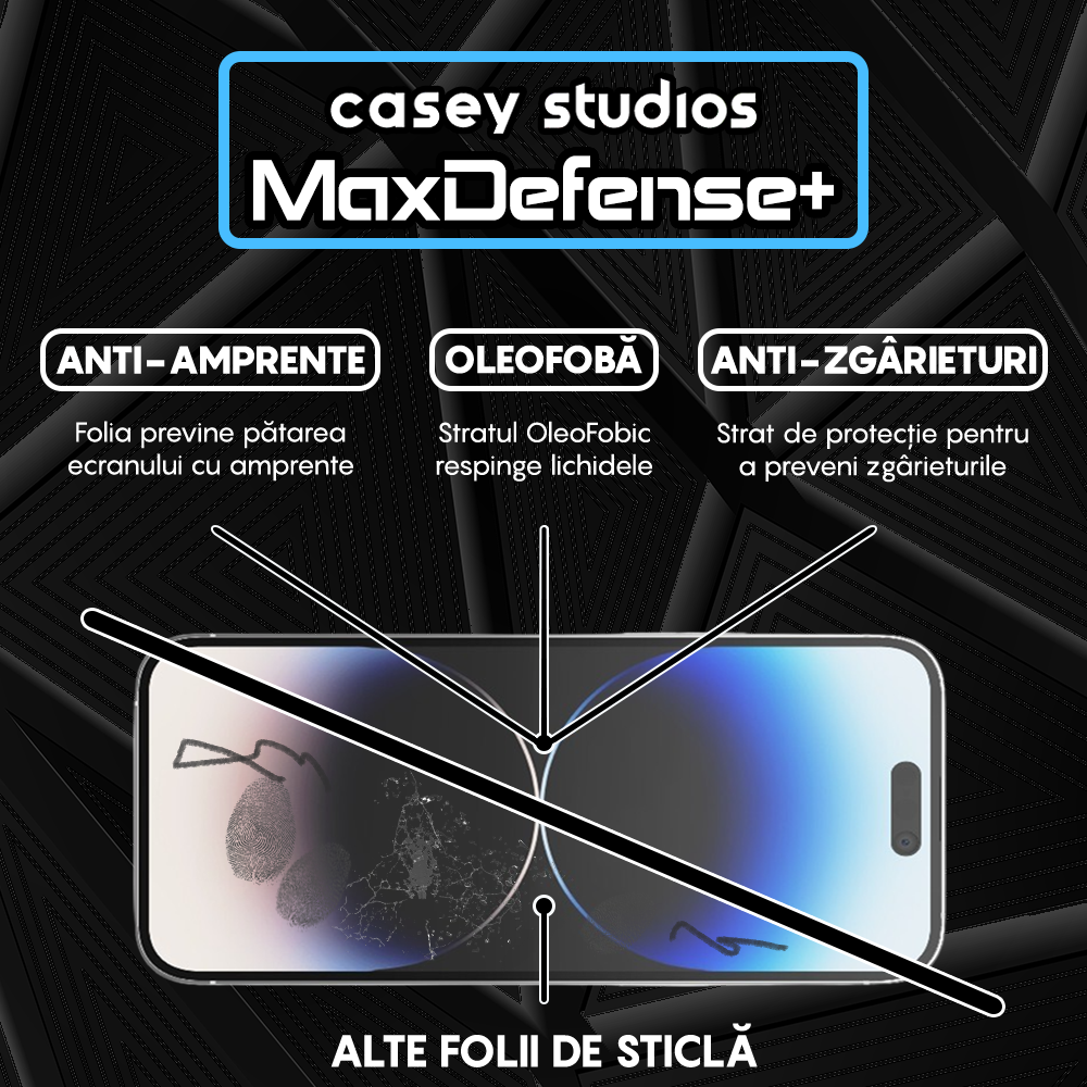 Folie Sticla MaxDefense+ - iPhone 14 Pro Max - Privacy
