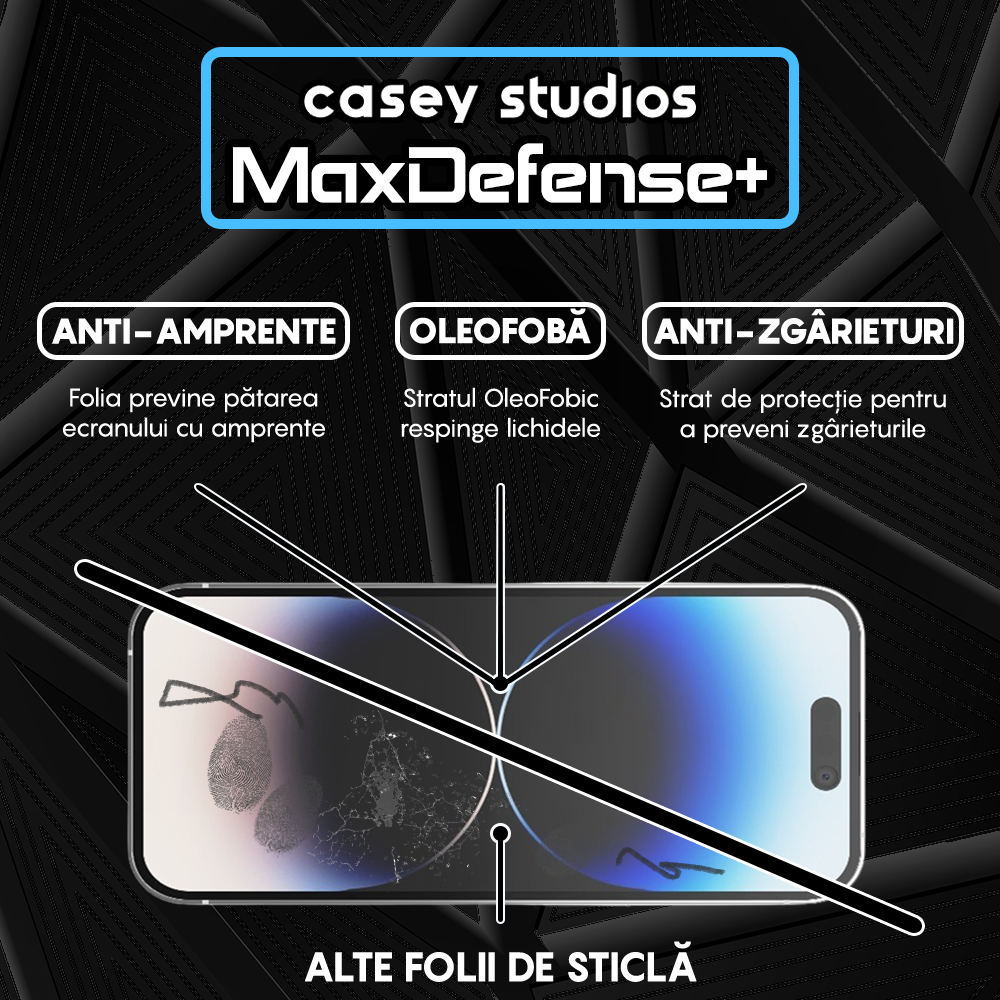 Folie Sticla MaxDefense+ - iPhone 14 Pro - Privacy