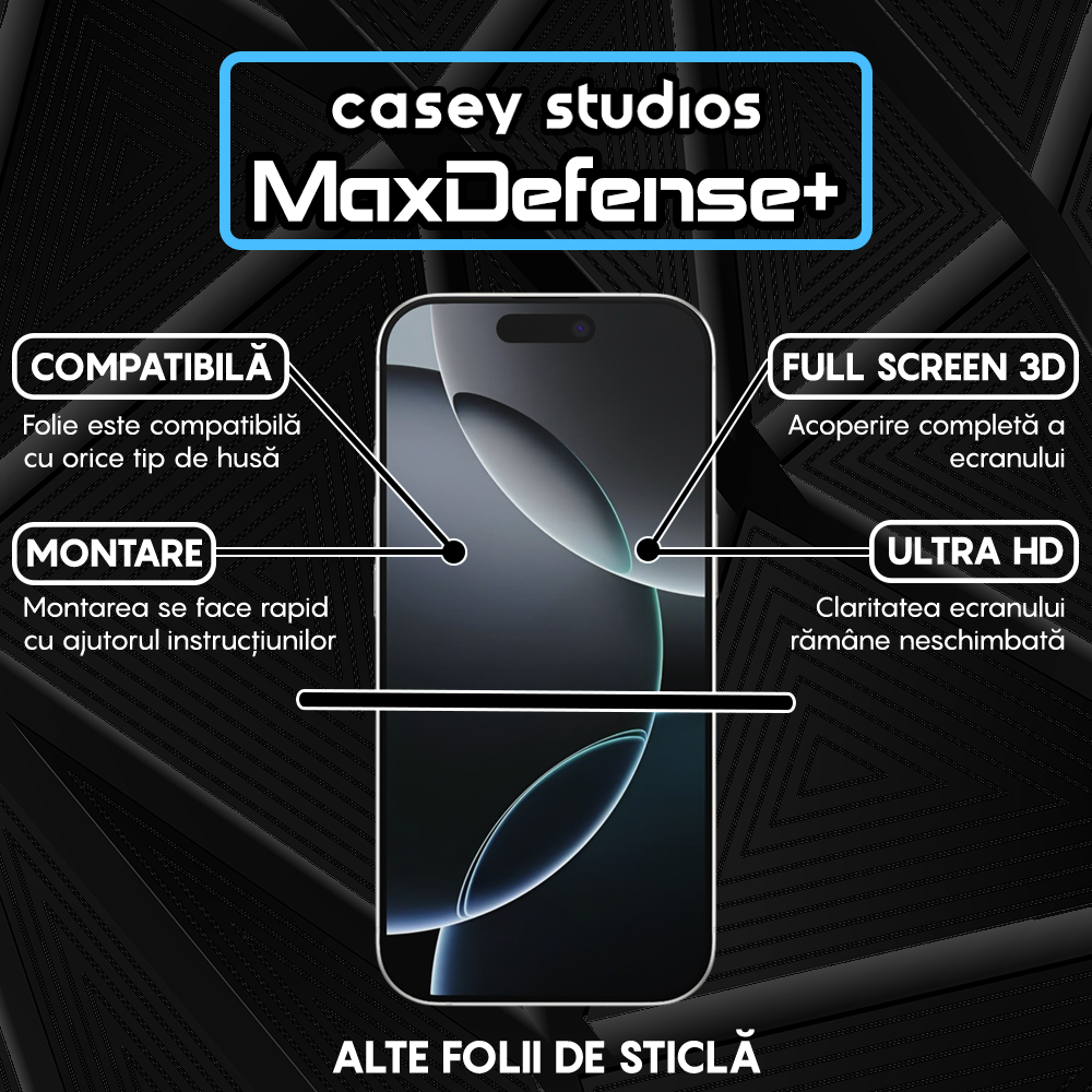 Folie Sticla MaxDefense+ - iPhone 16 Pro - Privacy