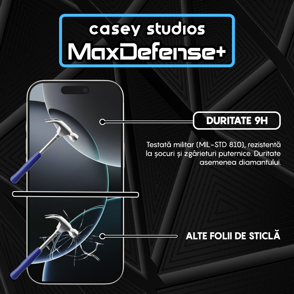 Folie Sticla MaxDefense+ - iPhone 16 Pro - Privacy