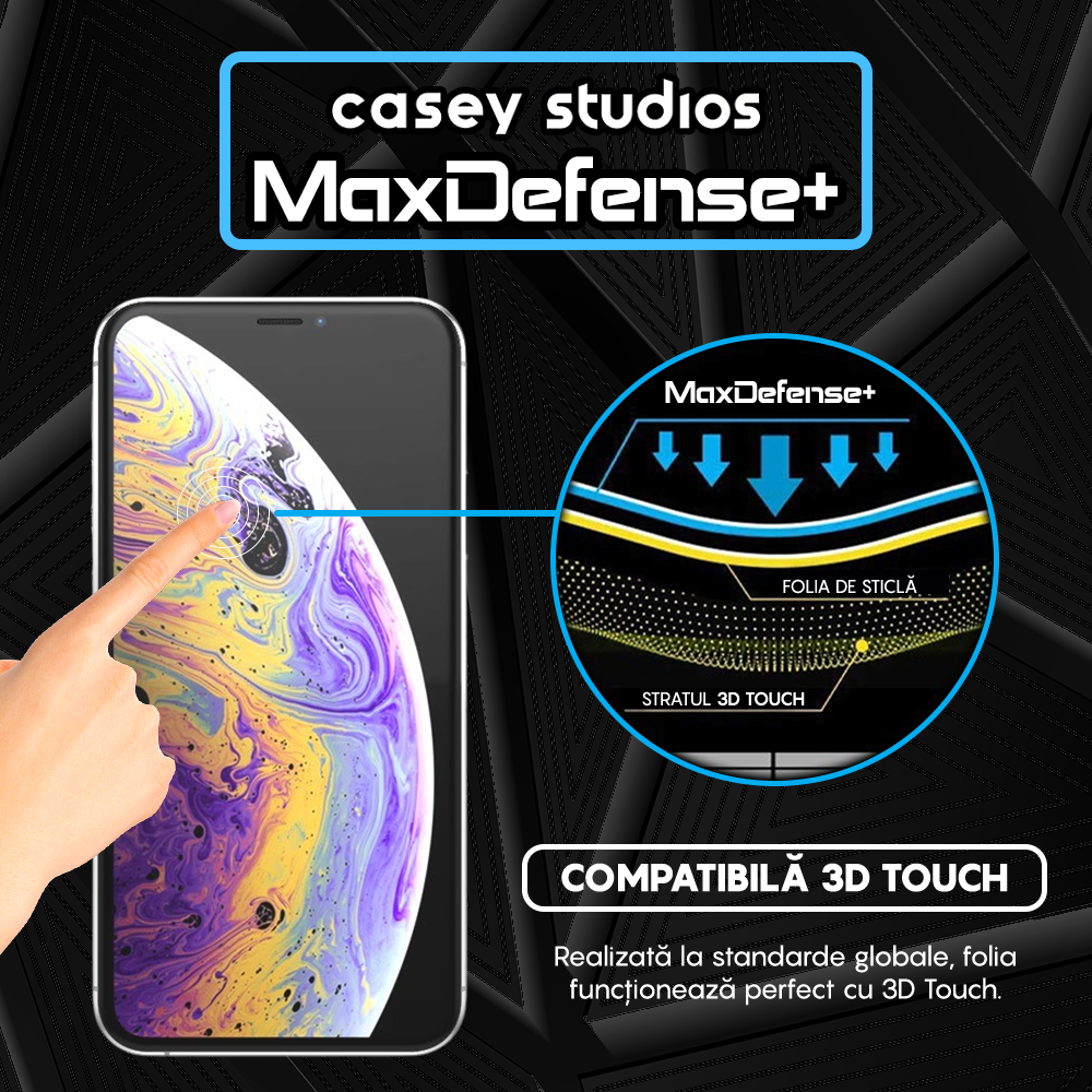 Folie Sticla MaxDefense+ - iPhone X/XS - Privacy