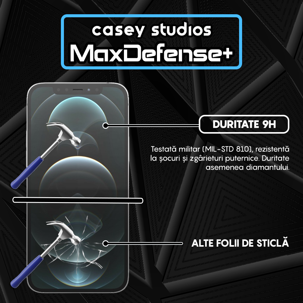 Folie Sticla MaxDefense+ - iPhone 12/12 Pro - Clear