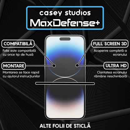 Folie Sticla MaxDefense+ - iPhone 14 Pro Max - Clear