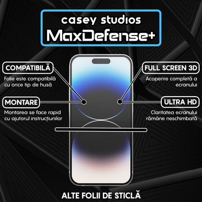 Folie Sticla MaxDefense+ - iPhone 14 Pro - Clear
