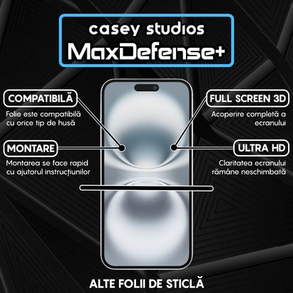 Folie Sticla MaxDefense+ - iPhone 16 Plus - Clear