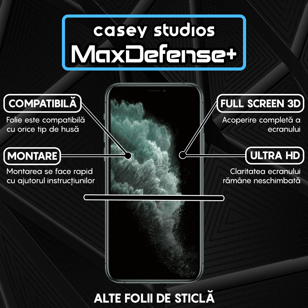 Folie Sticla MaxDefense+ - iPhone 11 Pro - Clear