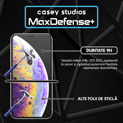 Folie Sticla MaxDefense+ - iPhone X/XS - Clear