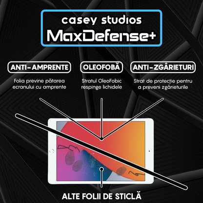 Folie Sticla MaxDefense+ - iPad 9/8/7 2020 10.2" - Clear