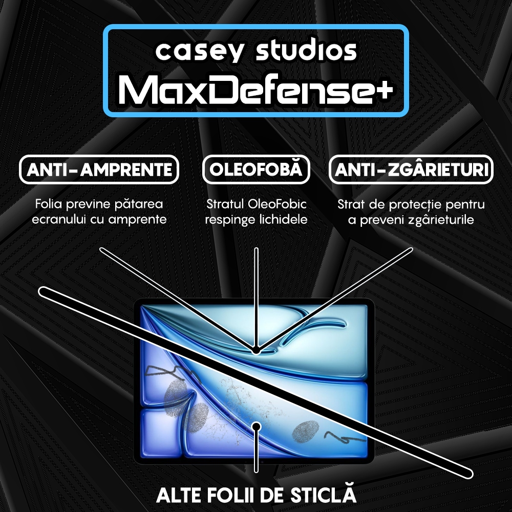 Folie Sticla MaxDefense+ - iPad Air 13 2024 - Clear
