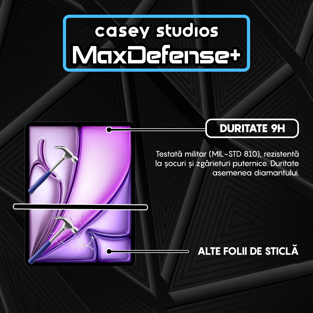 Folie Sticla MaxDefense+ - iPad Air 13 2025 - Clear