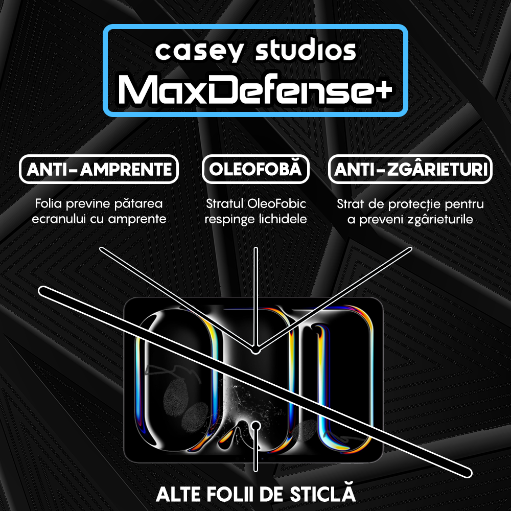 Folie Sticla MaxDefense+ - iPad Pro 13 2024 - Clear