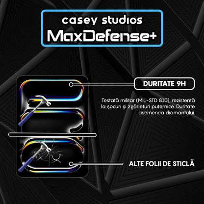 Folie Sticla MaxDefense+ - iPad Pro 13 2024 - Clear