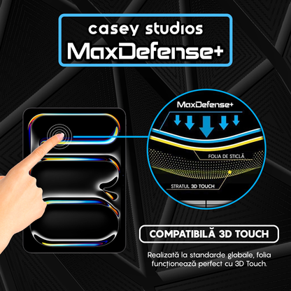 Folie Sticla MaxDefense+ - iPad Pro 13 2024 - Clear