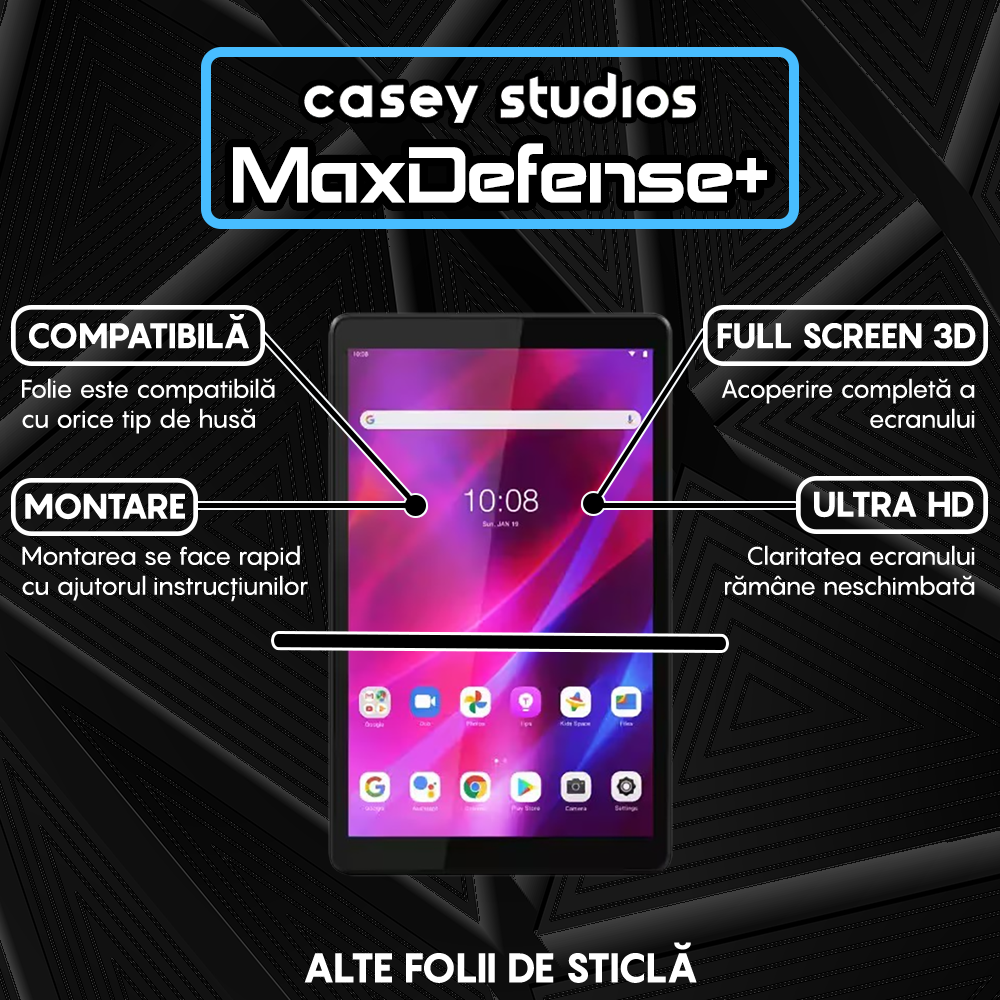 Folie Sticla MaxDefense+ - Lenovo Tab M8 HD/M8 3rd Gen 8" (TB-8505F/TB-8506X) - Clear