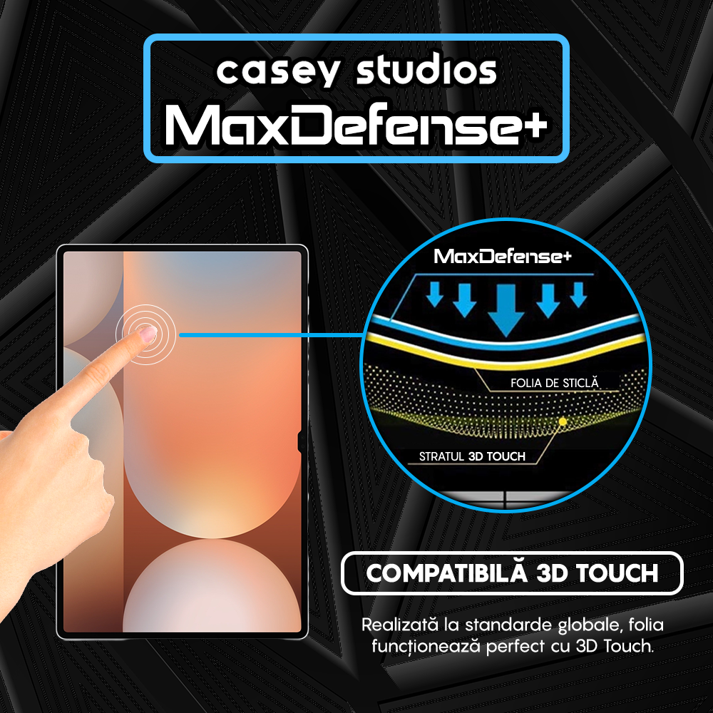 Folie Sticla MaxDefense+ - Samsung Galaxy Tab S10 Ultra - Clear