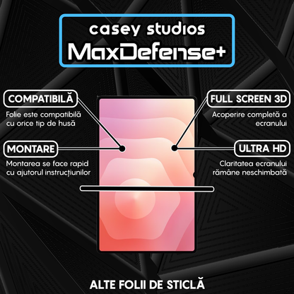 MaxDefense+ Tempered Glass Screen Protector - Samsung Galaxy Tab S11 - Clear