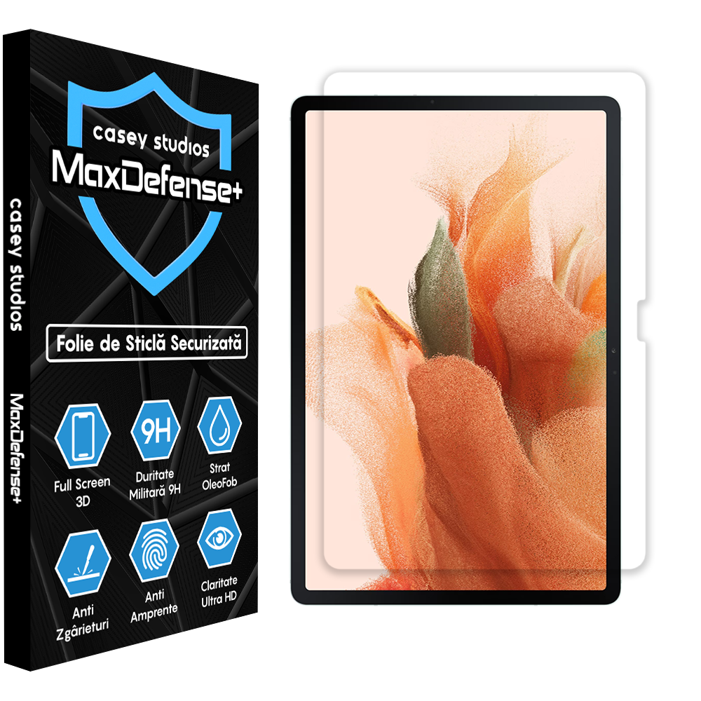 MaxDefense+ Glass Film - Samsung Galaxy Tab S9 FE Plus 5G/S9 Plus/S8 Plus/S7 Plus/S7 FE 12.5" - Clear