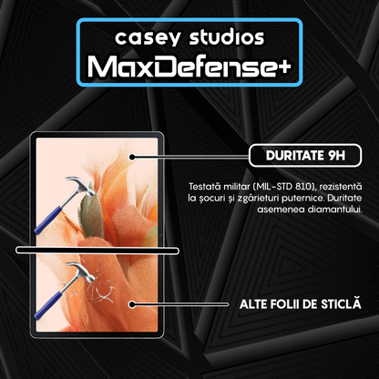 MaxDefense+ Glass Film - Samsung Galaxy Tab S9 FE Plus 5G/S9 Plus/S8 Plus/S7 Plus/S7 FE 12.5" - Clear