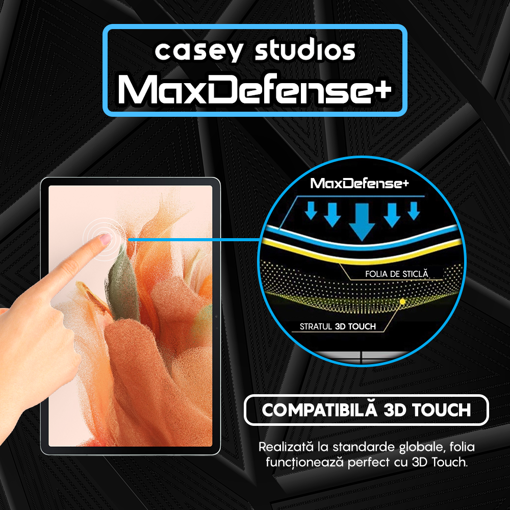 MaxDefense+ Glass Film - Samsung Galaxy Tab S9 FE Plus 5G/S9 Plus/S8 Plus/S7 Plus/S7 FE 12.5" - Clear